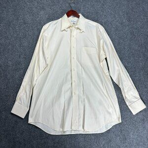 Paul Fredrick Shirt Mens 15 80's Two Ply PinPOint Oxford Yellow Cotton Pocket